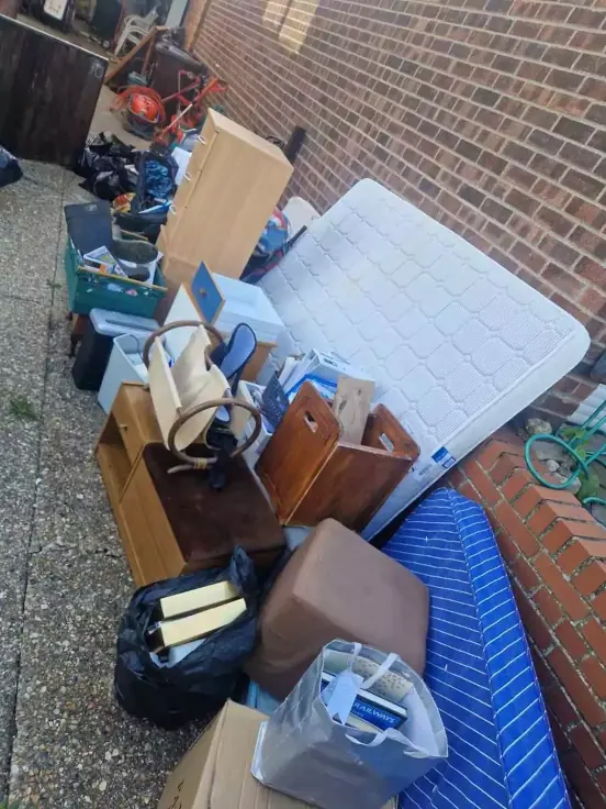 Before office clearance in Bugle, Cornwall